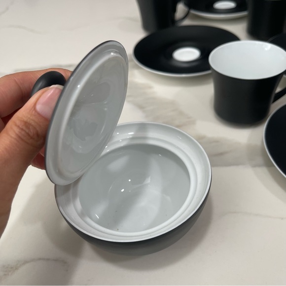 Espana Noche Block Bidasoa Black Matte Coffee Tea Set Vintage 25 Piece Set - Picture 12 of 16